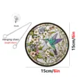 Acrylic stained glass suncatcher hummingbird floral window hanging decoration with chain hook. - TYU713 - 15cm