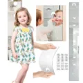 Acrylic mirror height growth chart wall sticker for kids room decor with milestone markers. - JMU013 + TMQT012 Sticker + Tape Measure