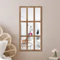 Wooden acrylic mirror wall sticker fake window for living room bedroom home decor details. - MZ426-Style B