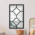 Decorative window mirror wall sticker with black frame, acrylic mirror for home decor. - MZ427 - Style C