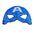 Máscara de lentejuelas para niños máscara de disfraz de héroe azul con letra A para festival. - Máscara de Capitán América azul