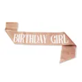 Rose gold glitter birthday girl sash, elegant party accessory belt for women celebration events. - Style 01 (BIRTHDAY GIRL - Rose Gold)