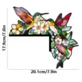 Adesivo per angolo porta colibri in vetro colorato decalcomania murale floreale - MZ887 - lato destro / Con adesivo spugnoso (imballaggio in cartone KT)
