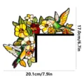 Adesivo angolare per porta con colibri in vetro colorato, decorazione murale floreale. - MZ888 - lato sinistro / Con adesivo spugnoso (imballaggio in cartone KT)