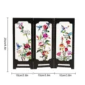 Mini 3-panel stained glass folding screen retro floral desktop decorative ornament. - PF-XFB009 (Boxed)
