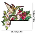 Adesivo decorativo per angolo porta con colibri e fiori in vetro colorato murale adesivo - MZ889 - lato sinistro / Con adesivo spugnoso (imballaggio in cartone KT)