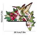 Adesivo angolare colibrì e fiori in stile vetrata, dettaglio decorativo per porta. - MZ889 - lato destro / Con adesivo spugnoso (imballaggio in cartone KT)