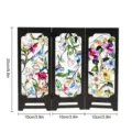 Miniature 3-panel folding screen stained glass floral tabletop vintage decor display piece - PF-XFB010 (Boxed)