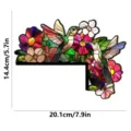 Adesivo angolare per porta colibrì in vetrata decorativo floreale in legno decoro - MZ890 - lato destro / Con adesivo spugnoso (imballaggio in cartone KT)