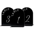 Black acrylic table numbers with white arched design, perfect for wedding party decor. - BTU328: 3mm Black