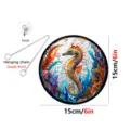 Acrylic Stained Glass Seahorse Sun Catcher Wall Hanging Decor with Chain and Hook - TYU716 - 15cm