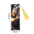 Acrylic dragon bookmark with gold tassel, luminous fantasy design 15x5cm student stationery item. - SQTYU045