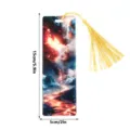 Acrylic dragon bookmark with golden tassel 15x5cm student stationery art craft detail view - SQTYU046
