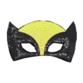 Mascara de lentejuelas negra y amarilla para accesorio de disfraces de fiesta infantil - Máscara de Wolverine