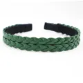 Donkergroene gevlochten haarband voor vrouwen stijlvolle haarhoepel mode haaraccessoires - Groen