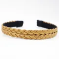 Golden braided headband for women, stylish minimalist hair hoop, daily fashion hair accessories. - Gold