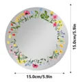 Espejo de casillero acrílico redondo con diseño de corona floral, tamaño de 15,0cm/5.9in - CTJM012