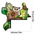 Adesivo angolare per porta gufo in vetro colorato decorazione murale 20cm - MZ893 - Lato sinistro / Con adesivo spugnoso (imballaggio in cartone KT)