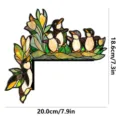 Adesivo angolare per porta con pinguino in vetrata, decorazione murale ad L, 20cm - MZ894 - Lato sinistro / Con adesivo spugnoso (imballaggio in cartone KT)