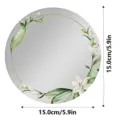 Espejo magnético redondo para taquilla con diseño de corona floral de acuarela, diámetro de 15 cm. - CTJM015