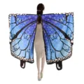 Blue butterfly wings cape for women kids Halloween party dancing costume fairy shawl cloak - Blue