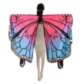 Colorful butterfly wings cape shawl for kids adults Halloween dance performance dress up - Red and Blue