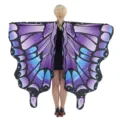 Halloween butterfly wings shawl costume cape colorful printed fairy fairy cape for women. - Tops / Starry Blue Purple