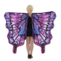 Galaxy print butterfly wings cloak, colorful costume shawl for Halloween party prop. - Starry Purple