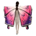 Butterfly wing shawl cape for women kids dance performance pink purple gradient costume cloak - Pink