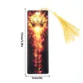 Acrylic bookmark with golden tassel, fantasy crown flame design, 15x5cm student stationery. - SQTYU047