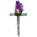 Karneval Feder Stirnband mit Pailletten, lila und grüne Straußenfedern für Party. - Federn-Pailletten-Maske Modell B