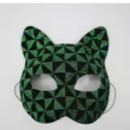 Masque de chat scintillant vert et noir pour fête d'Halloween costume cosplay carnaval - Chat composite - Vert