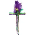 Karneval Feder Stirnband mit Pailletten und Quasten, ideal fuer Partys und Festival Kostueme. - Feder-Pailletten-Pfeil Modell C