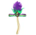 Karneval Feder Stirnband Mardi Gras Pailletten Haarschmuck mit Perlen und bunten Straußenfedern. - Upgrade-Federstirnband – Pfeil Modell A