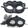 Zwarte masker set voor verkleedpartij, gotische kant vlinder oogmasker en glitter feestmasker set. - Matte Vlinder Met Drakenpatroon Zijvlinder