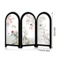 Mini desktop Chinese style screen detail view, elegant floral bird pattern, compact decor. - PF-JN-XFB104 (Boxed)