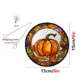 Acrylic stained glass pumpkin suncatcher hanging ornament with chain and hook for autumn decor - TYU723 - 15cm