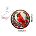 Acrylic Stained Glass Cardinal Window Hanging Suncatcher with Chain and Hook 15cm - TYU724 - 15cm