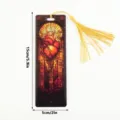 Stained glass anatomical heart acrylic bookmark with gold tassel, 15x5cm student stationery. - SQTYU051