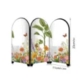 Tabletop mini folding screen mirror French vintage botanical butterfly decor 23x11cm - PF-JN-XFB106 (Boxed)