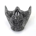 Punk rhinestone half face skull mask for party masquerade Halloween festival decoration. - Rhinestone Skull Mask (Silver)