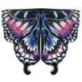 Halloween butterfly wing shawl galaxy digital print cape dance party costume accessories - Tops / Purple