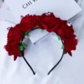 Halloween Gothic Skull Red Rose Floral Headband Cosplay Party Hair Accessory! - Rose Skull Headband (Thin Style)