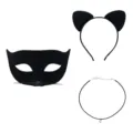Halloween black cat mask headband choker sexy party costume set accessory for women - Basic Cat Mask Set
