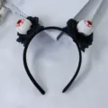 Halloween bloedige oogbol haarband zwarte roos gothic feest kostuum haar accessoire - Oogbol Stijl / Zwart