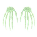 Halloween glowing skeleton hand plastic decoration pendant variant spooky party prop item. - Light Green