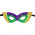 Mardi Gras pailletten half gezicht masker, goud, paars, groen feest oogmasker voor feesten. - Stijl B (Groen)