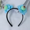 Halloween bloeddoorlopen oogbol haarband met blauwe bloemdecoratie voor feestkostuum - Oogbol Stijl / Blauw