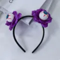 Halloween bloederige oogbal haarband met paarse bloemen voor feestje en cosplay rekwisieten. - Oogbol Stijl / Paars