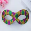 Glitter Masquerade Masker PVC Carnaval Half Gezicht Masker Paars Goud Groen Feest Pop - Kleine Zorro (Standaard)
